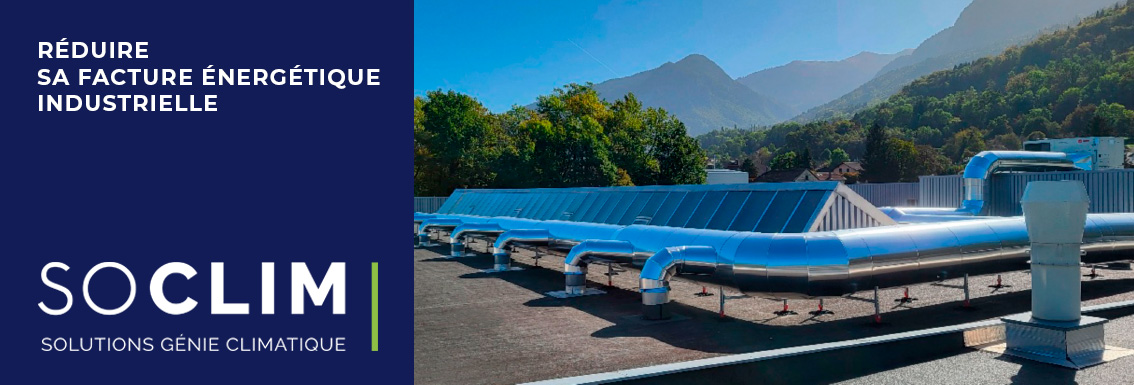 Installation de génie climatique industriel moderne pour l'optimisation énergétique d'une usine